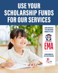 Sèvi ak Fon Bousdetid ou pou Sèvis nou yo Afich - Ti fi k ap souri epi k ap pran nòt